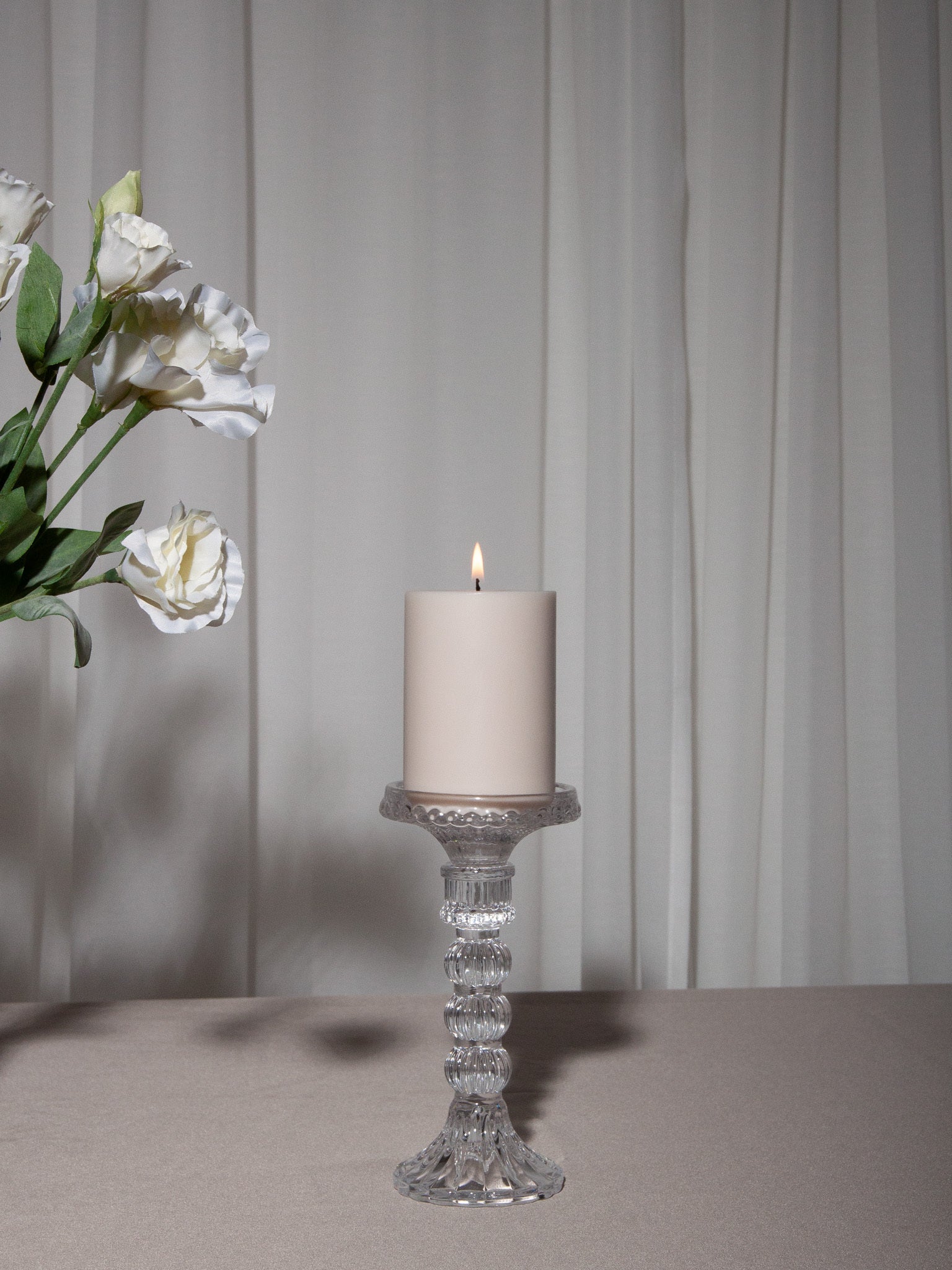 Vintage Glass Candlestick Set of 3